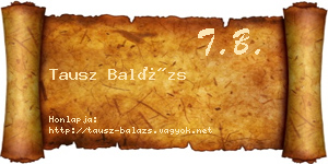 Tausz Balázs névjegykártya